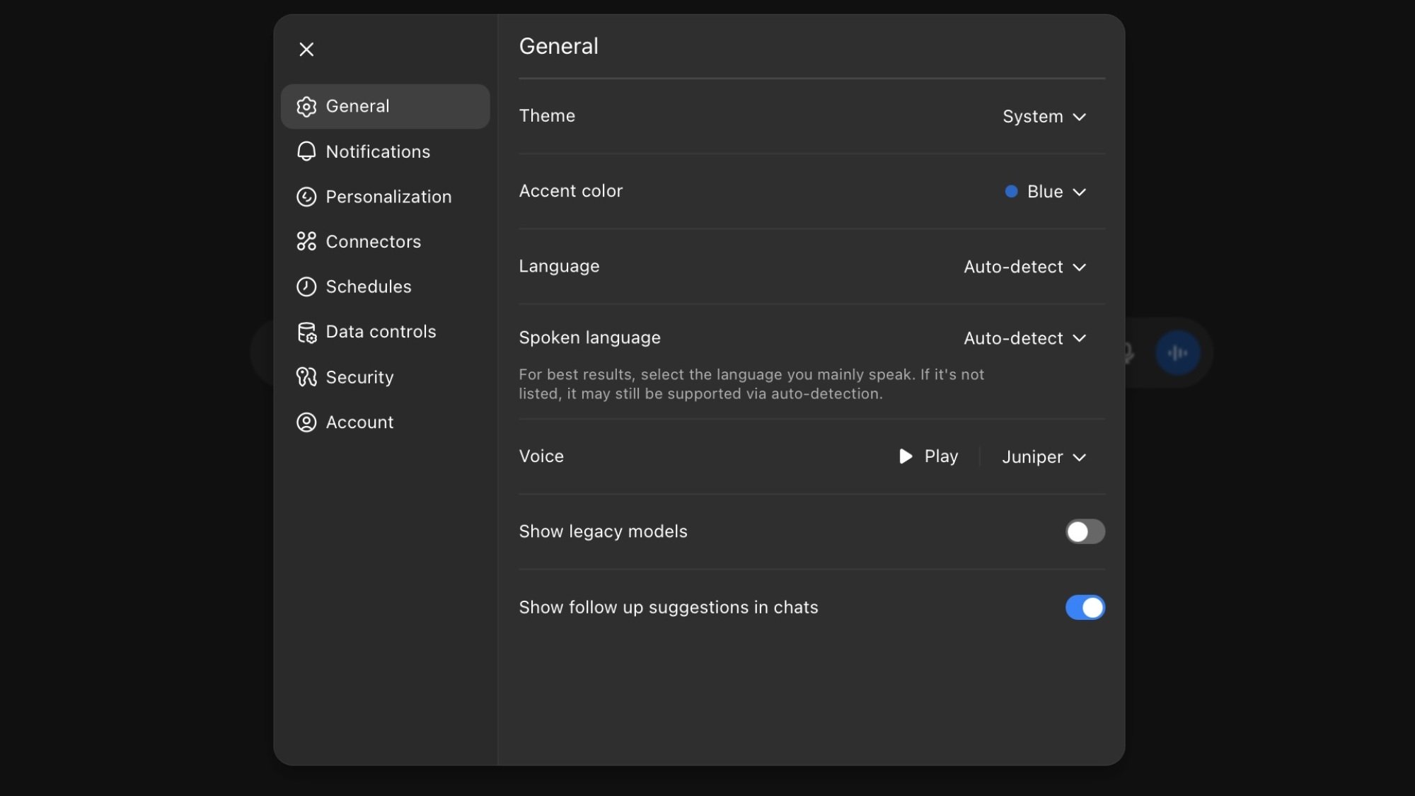 chatgpt legacy models settings