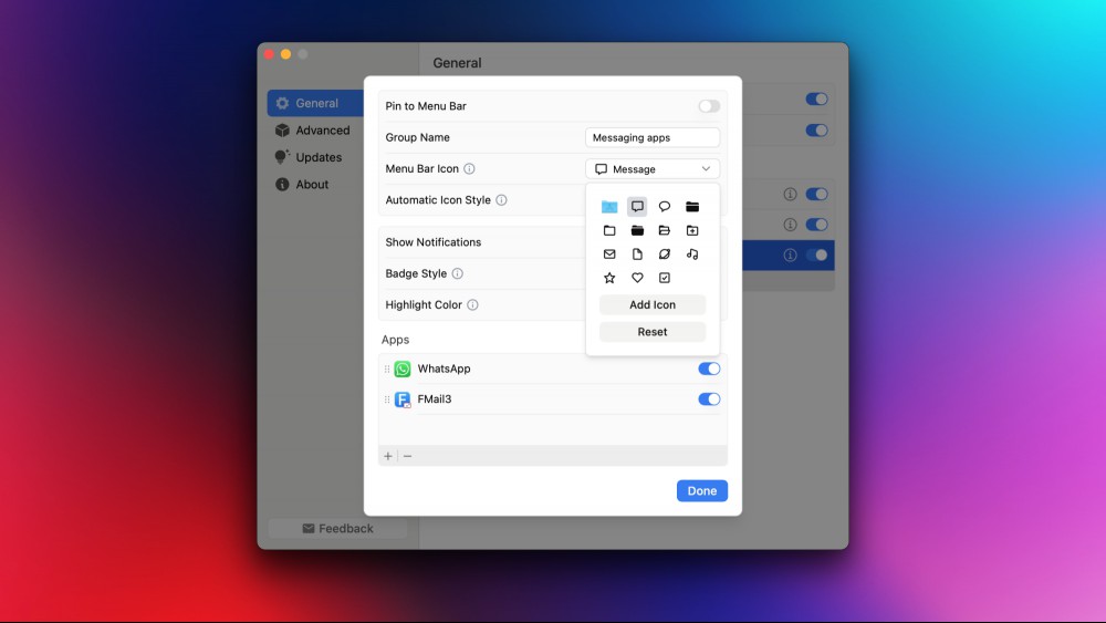 Badgeify's app icon customization.