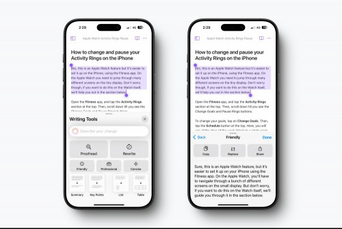 How Writing Tools work on iPhone.
