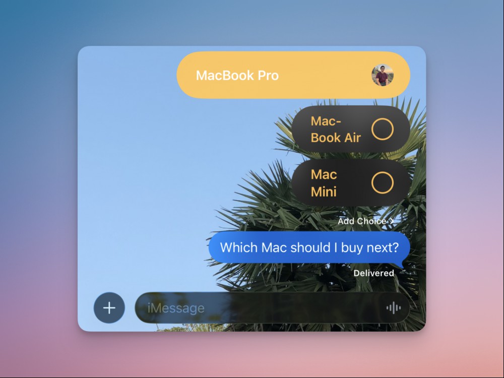 Polls in Messages app.