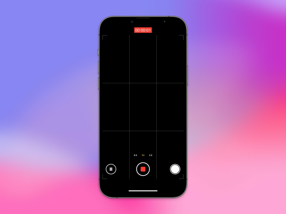 The pause button in the iOS 18 Camera app, which shows up in the bottom-left corner when you're recording videos.