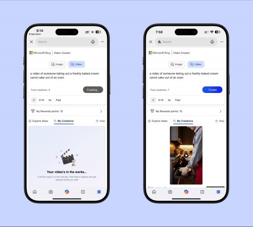 Using Bing Video Creator on iPhone