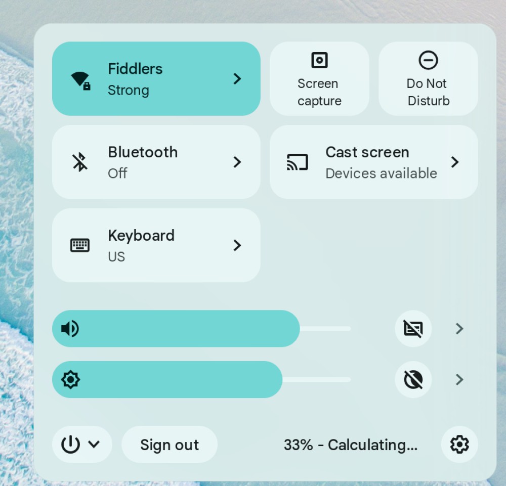 Screen Capture quick setting on a Chromebook