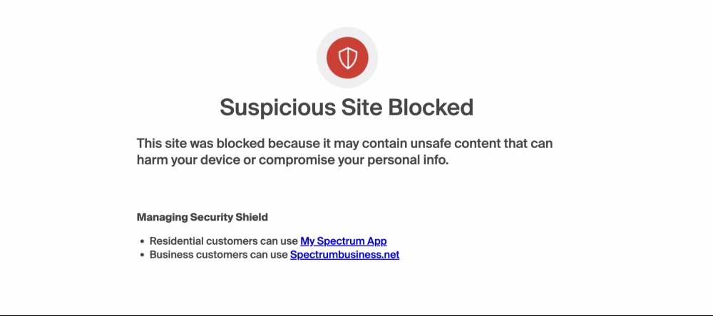 Suspicious site warning
