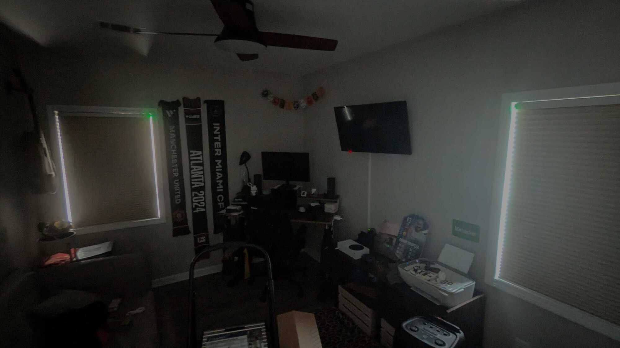 How my office looks with the blackout blinds all the way down.