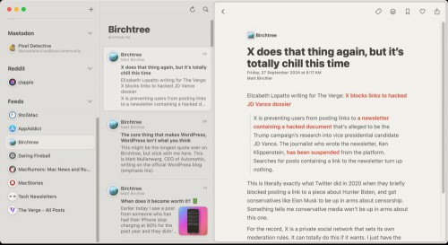 Reeder app for Mac.