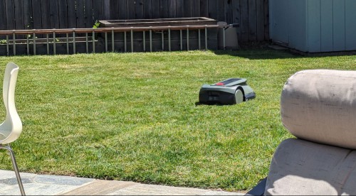 Ecovacs GOAT GX-600 on a flat lawn