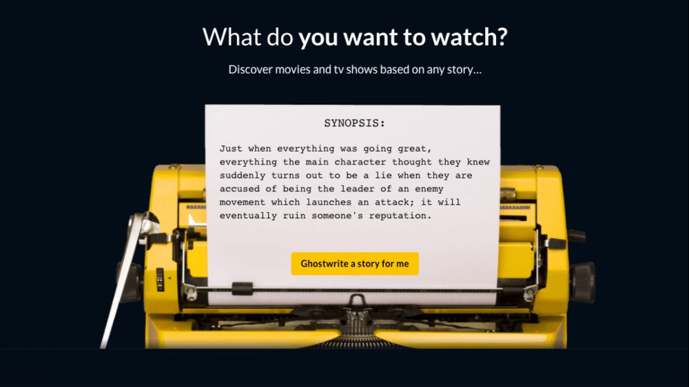 A type-written page with the following text: Just when everything was going great, everything the main character thought they knew suddenly turns out to be a lie when they are accused of being the leader of an enemy movement which launches an attack; it will eventually ruin someone’s reputation.