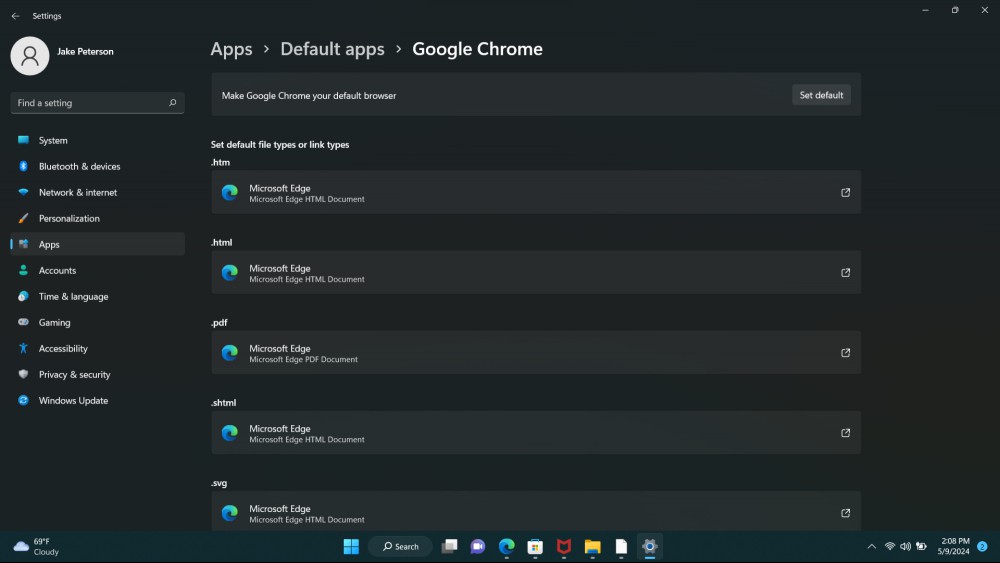 choosing a new default browser