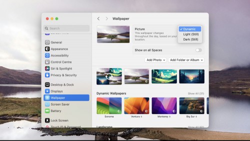 macOS wallpaper settings