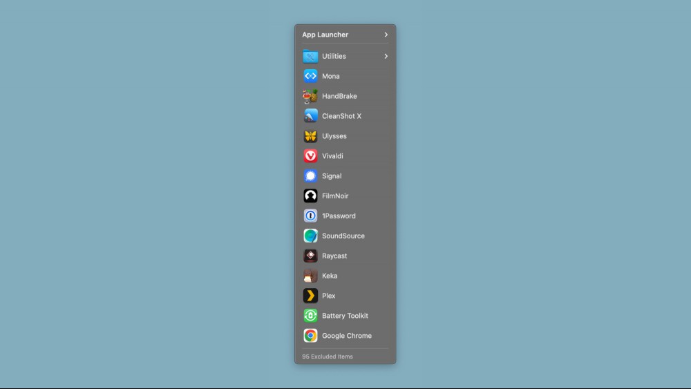 Folder Peek as an app launcher on a Mac.