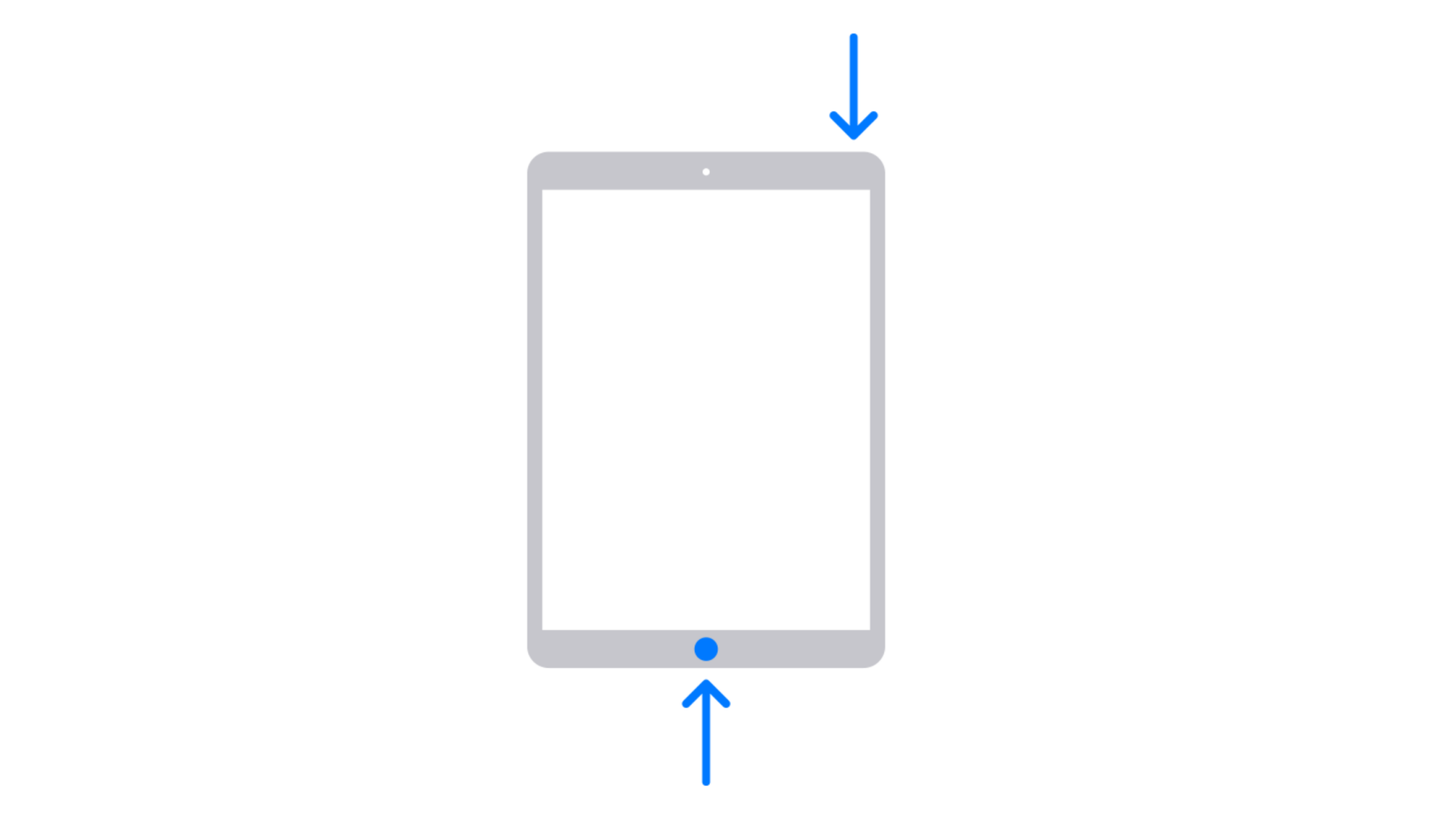 Taking a screenshot on an iPad with a Home button.