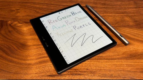 A note open on the Go Color 7 showing different ink colors