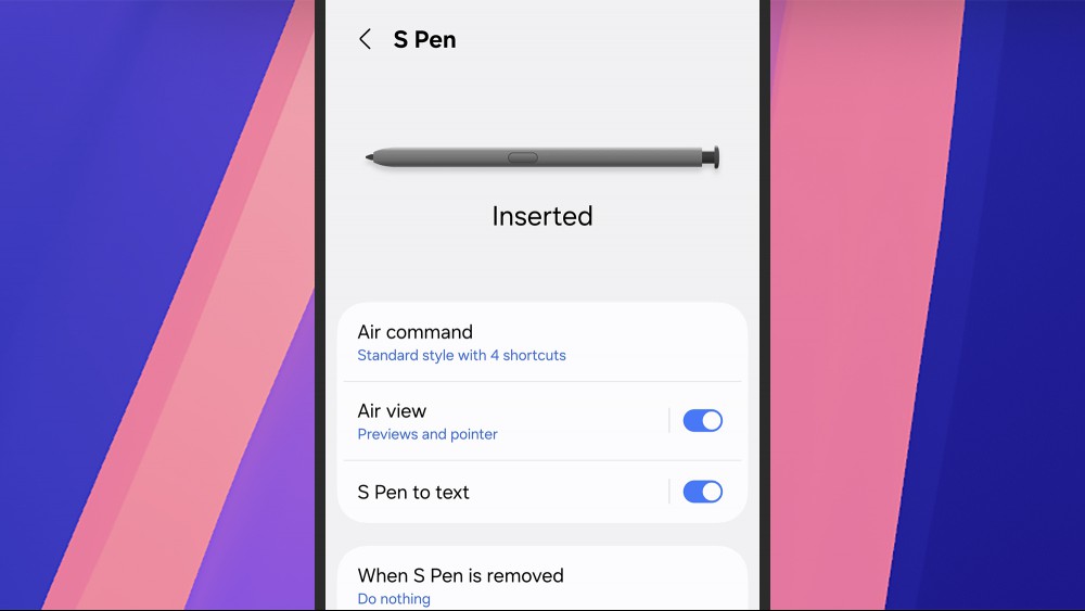 S Pen settings