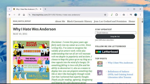 Wes Anderson website