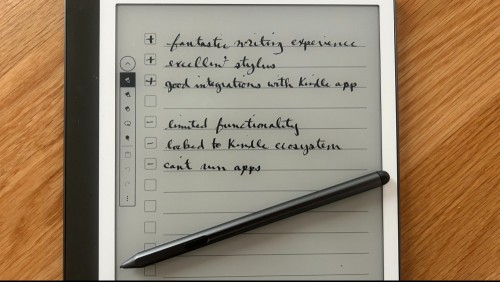 A photo of the Notes app on the Scribe
