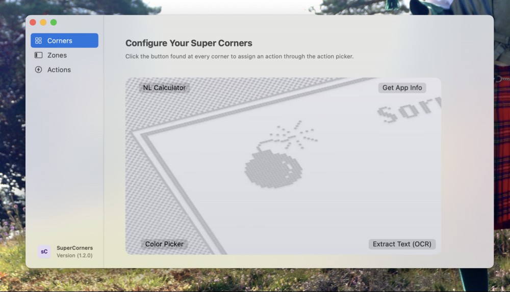 A screenshot of the main window for Supercorners