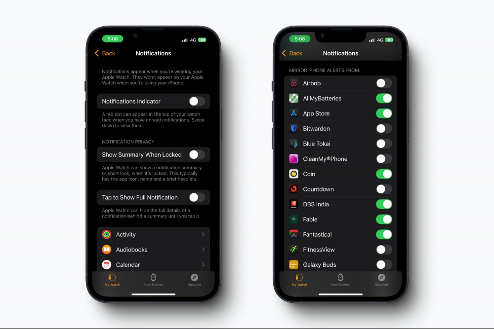 Disabling Notifications for Apple Watch.