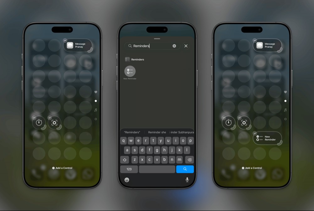 Adding Reminders Control to iPhone Control Center.