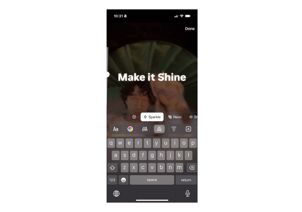 adding animated text to instagram post