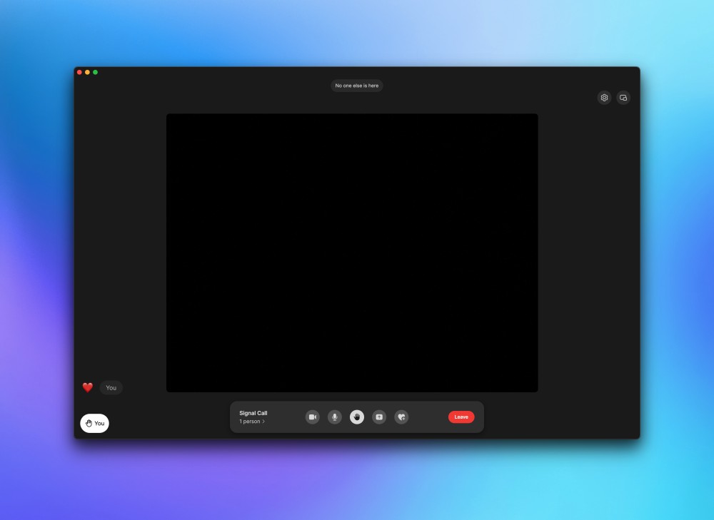 A video call in Signal.