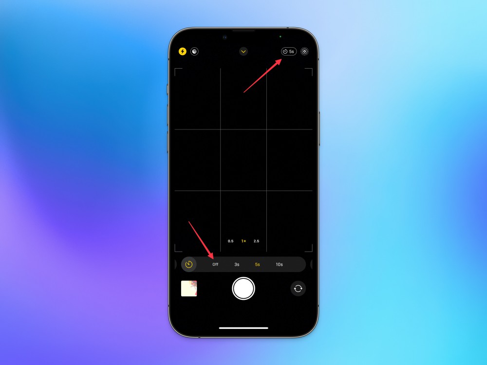 Disabling the camera timer in iOS 18.