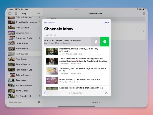 Channel Inbox in Play app.