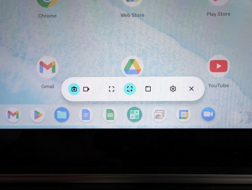 The screenshot toolbar for Chromebooks