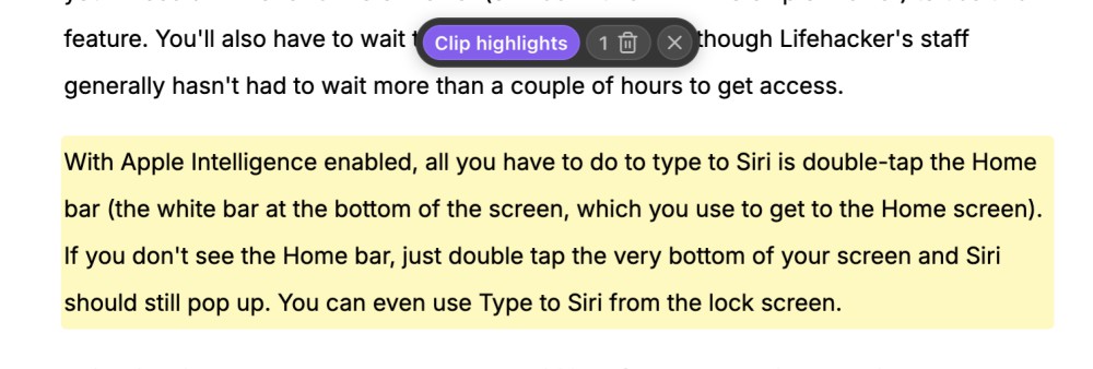 Some highlighted text in a browser
