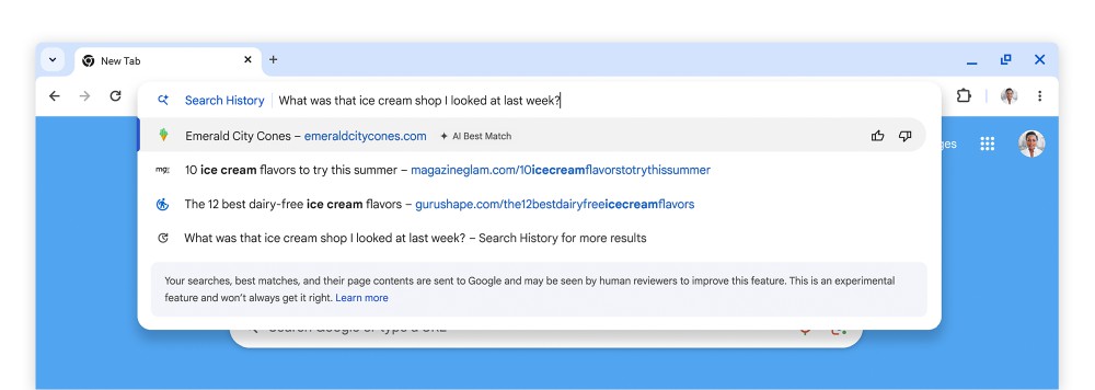 search history with AI