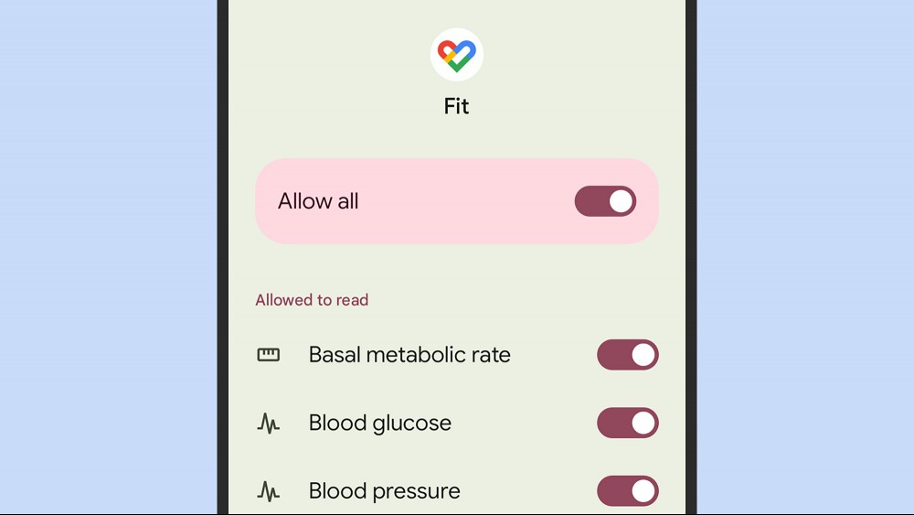 Google Fit settings