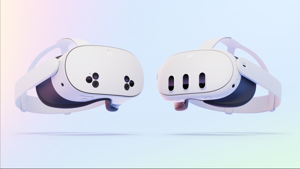 Meta Quest 3S next to Meta Quest 3