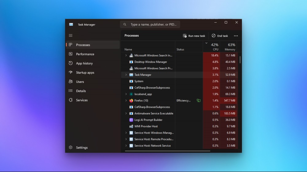The Task Manager in Windows 11