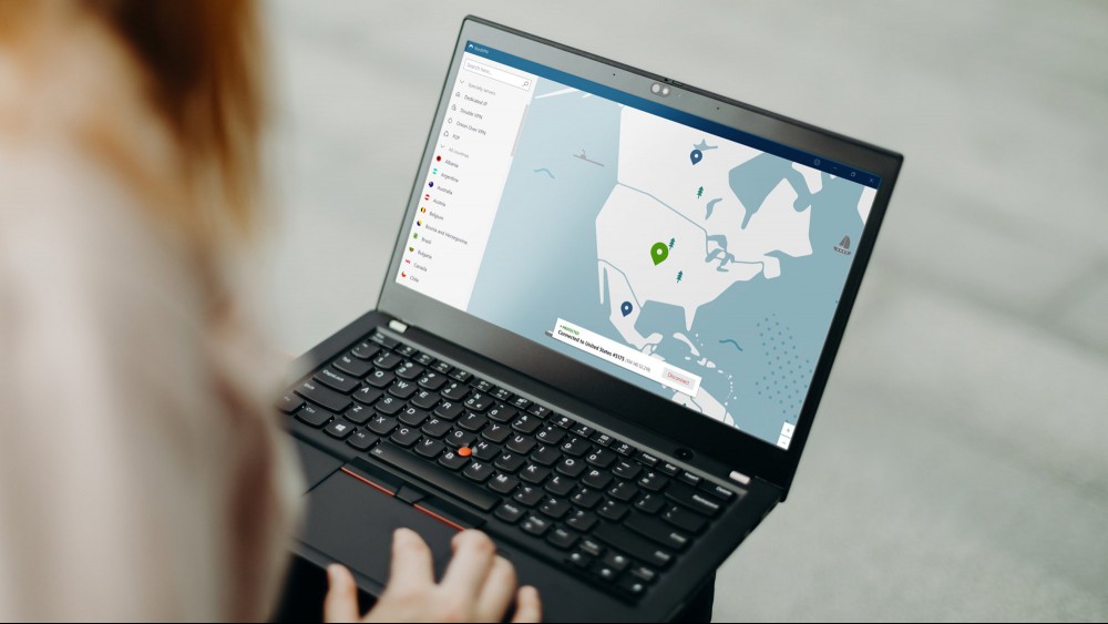 NordVPN on a laptop