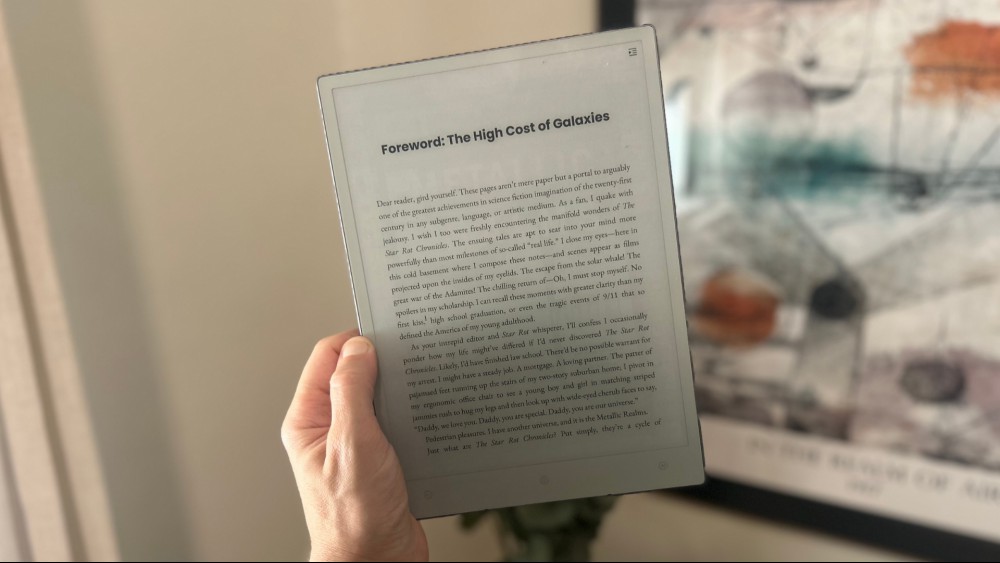 The AiPaper displaying an ebook