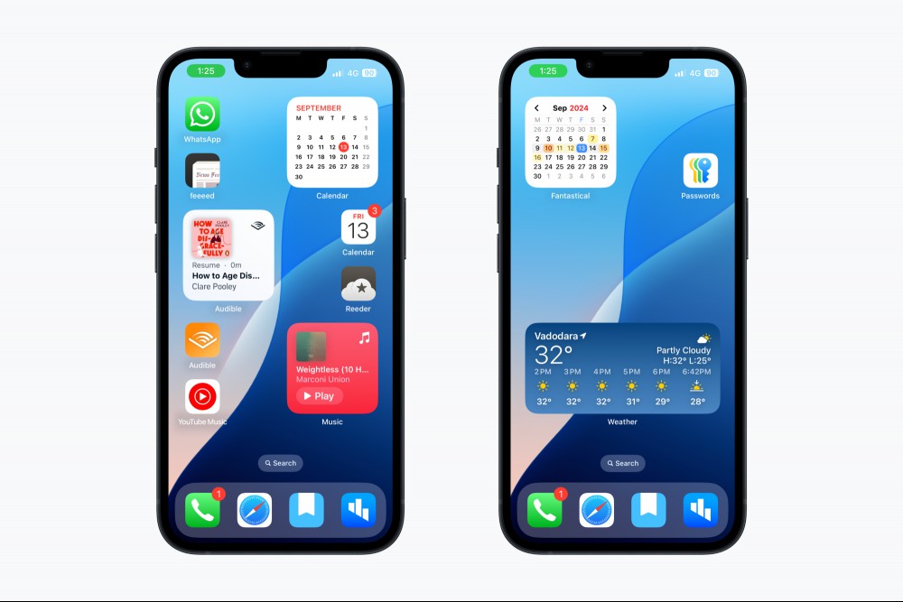 Place app icons anywhere on iPhone home screen.