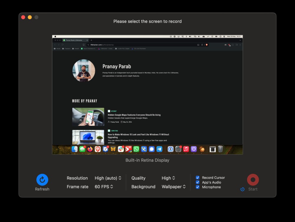 QuickRecorder in action