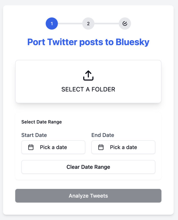 Screenshot of the Porto extension date range screen