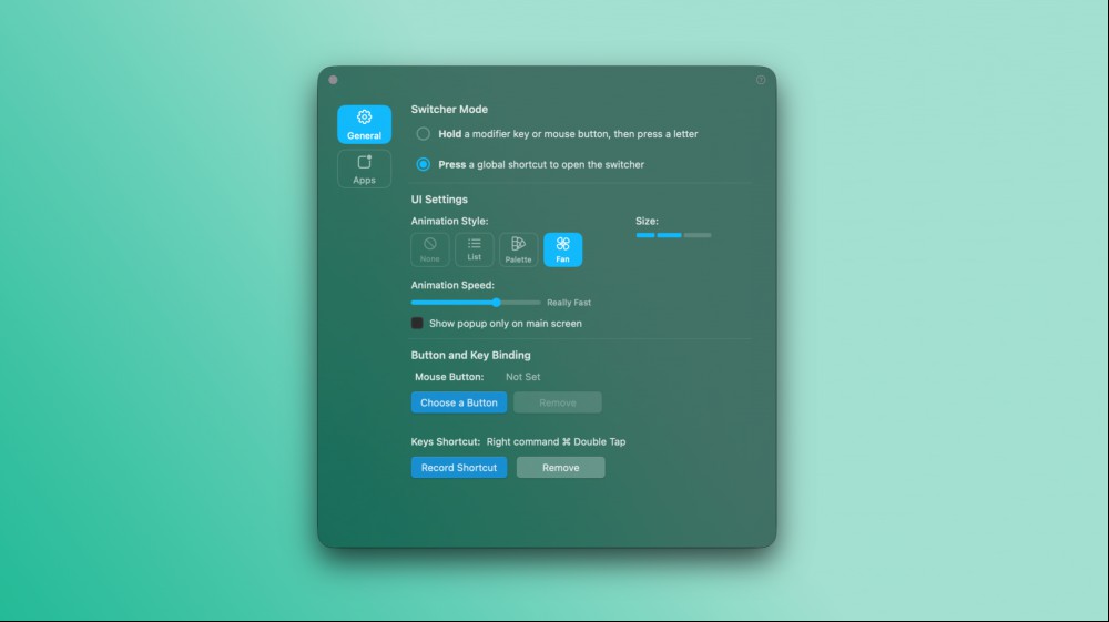 Dory's General Settings page on a Mac.
