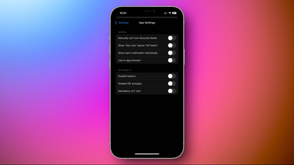 The settings page of Graysky.