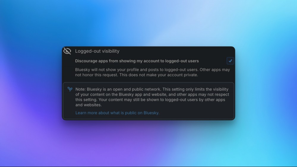 Hiding your posts from logged-out accounts on Bluesky.