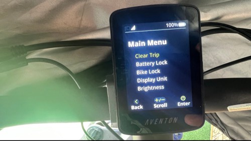 Aventon display setting screen