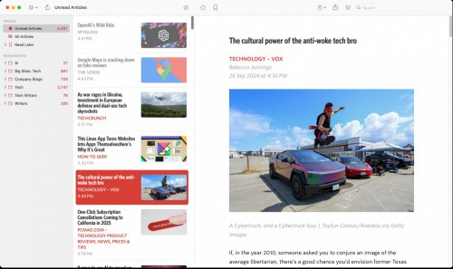 Unread RSS reading app for Mac.