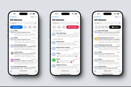 Categories view in Mail app on iPhone.