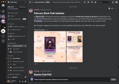 Book club on Discord