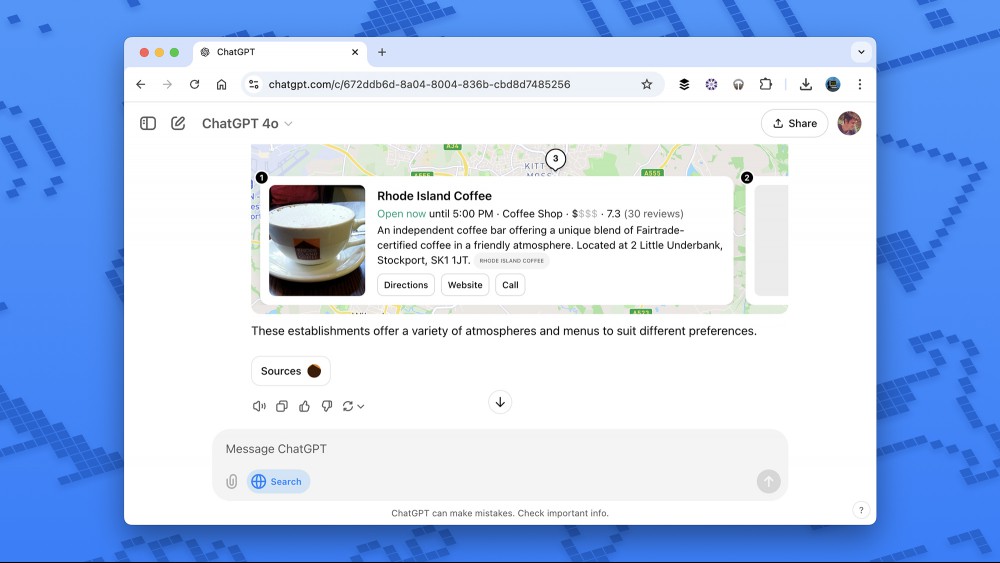 ChatGPT web search