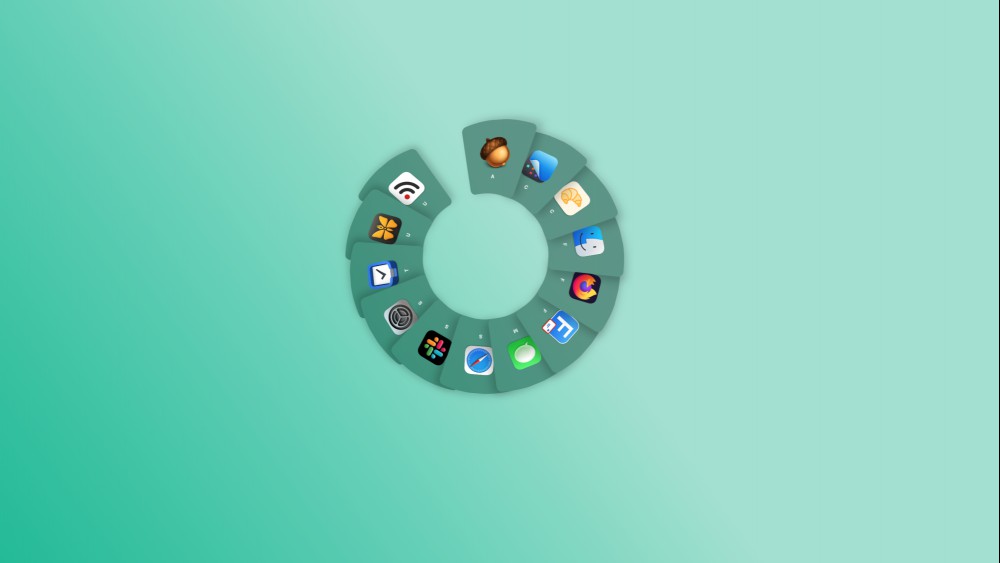 Dory's fan layout for the app switcher.