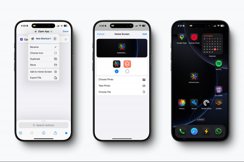 Adding the dark mode icon shortcut to the home screen.