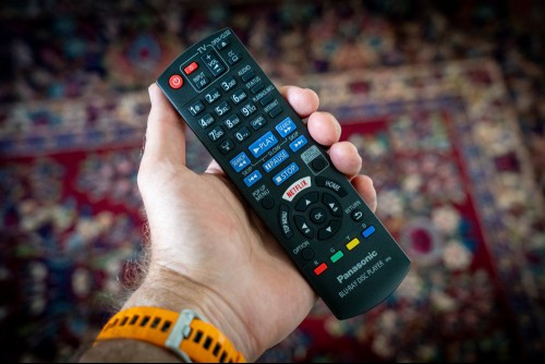 The somewhat cluttered remote control