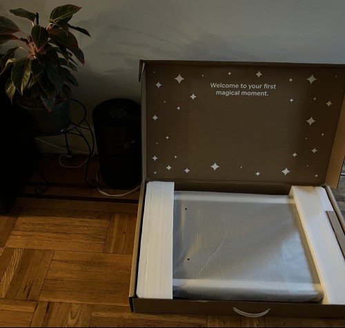 An open box with a Hearth Display inside